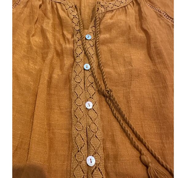 Zac & Rachel Women’s Tiered Boho Blouse – Mango – Size Large – Fall Fashion - Picture 3 of 8